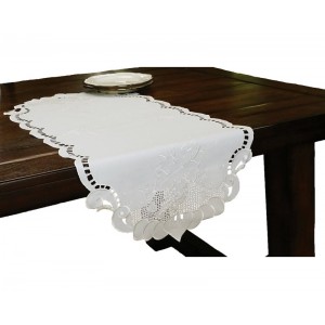 Xia Home Fashions Grapes and Leaves Embroidered Cutwork Table Runner XIAH1496